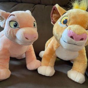 Disney Characters from Lion King Plush Animals - Simba and Nala- New